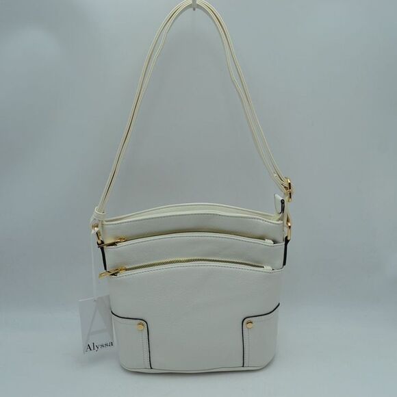 Alyssa Nicole Triple Zip Pocket Large Crossbody Bag - Picture 1 of 9